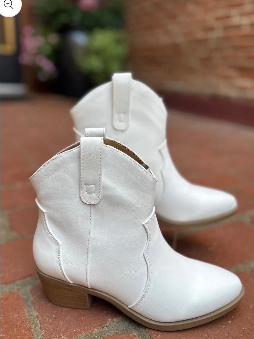 White Women's Western Ankle Cowboy Boots
